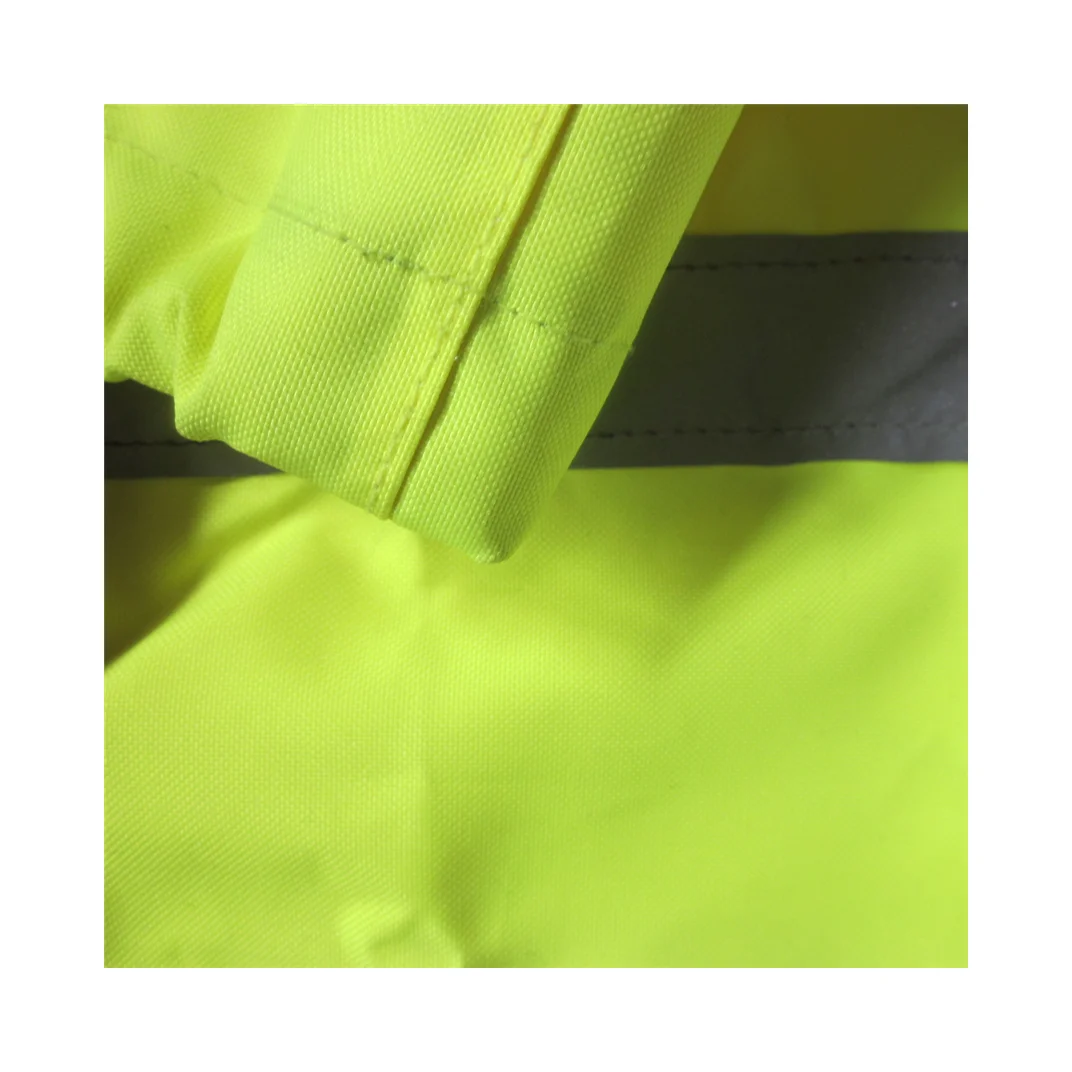 EN20471 100% polyester 160gsm Neon Yellow Polyester woven High Visibility Safety Vest Fluorescent Fabric for Traffic Warning Ves