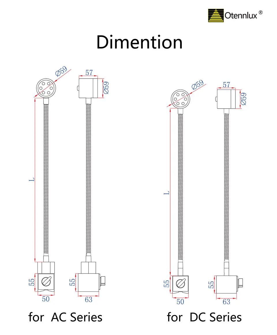 Magnetic base flexible-head LED cob work light 500mm 100-277V AC 3W gooseneck led magnetic work light for cnc machine