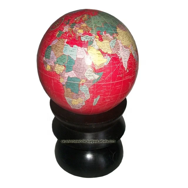 
Decorative Vintage World Globe With Wood Base 