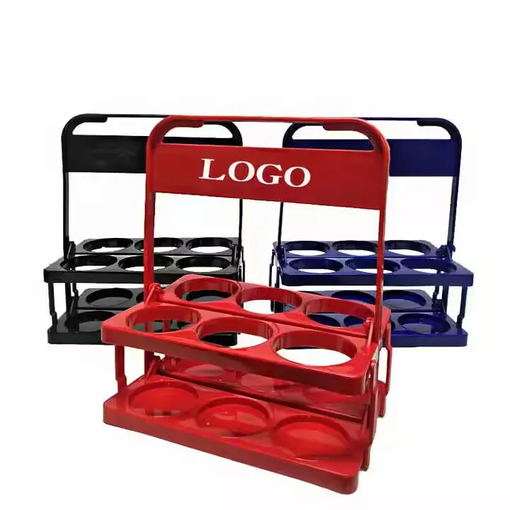 Colorful Beer Bottle Carrier With 6 Pack Glass Bottle Holder For Party Distribution plastic Beer Bottles Holder