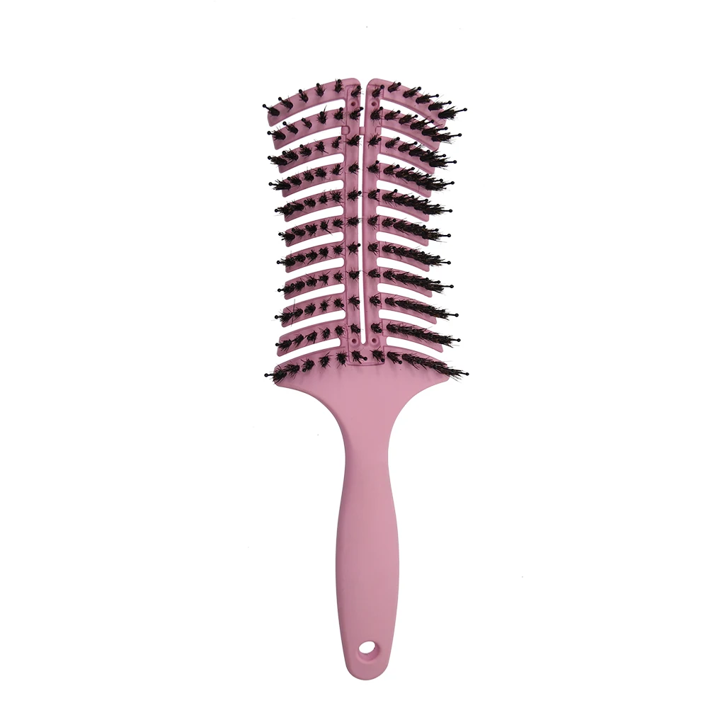 New Design Custom Logo Wheat Straw Detangling Curly Hair Brushes For Women Scalp Massager Shampoo Hair Brush