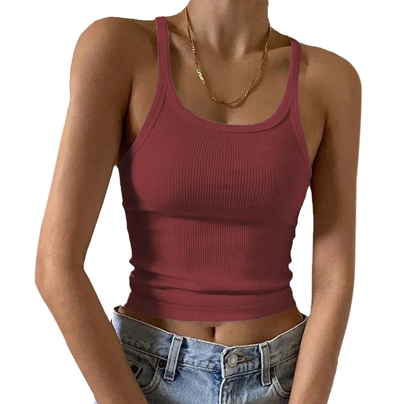 Custom Wholesale Ladies Tank Tops Workout Wear Gym Fitness Rib Yoga Vest Cotton Women Tank Top Vest