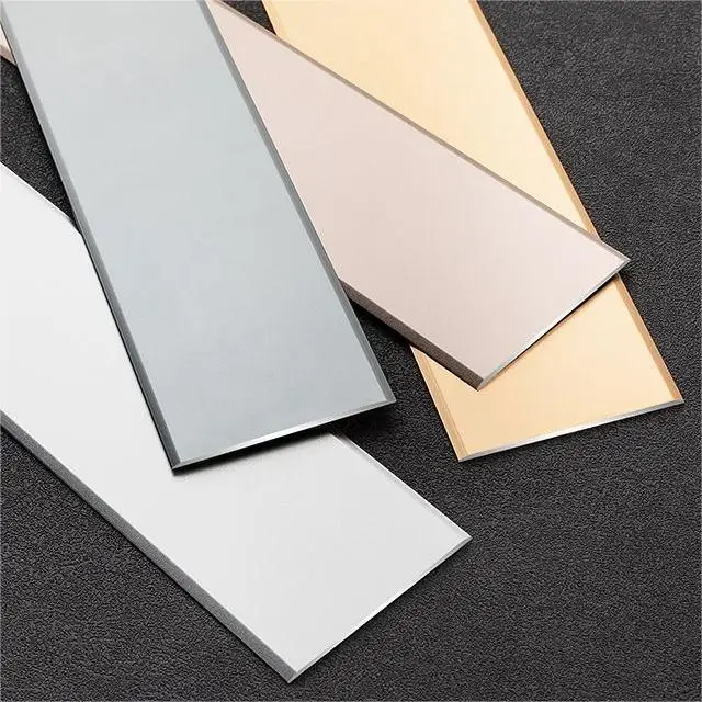 Golden Stainless Steel Flat Self-adhesive Tile Trim For Furniture Wall Floor Transition Strip Self Backed Adhesive Strip