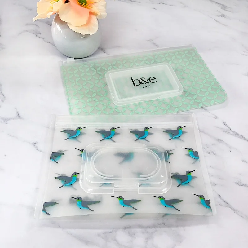 Eva Portable Reusable Baby Wipes Pouch Container, Pvc Stand Travel Gym Warm Wet Wipes Dispenser Packaging Bags
