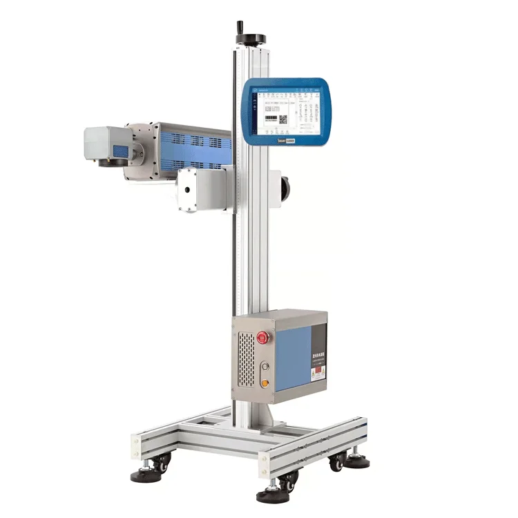 food plastic packing pouch coding printing machine 30w 40w 60w laser printer for expiry date printing