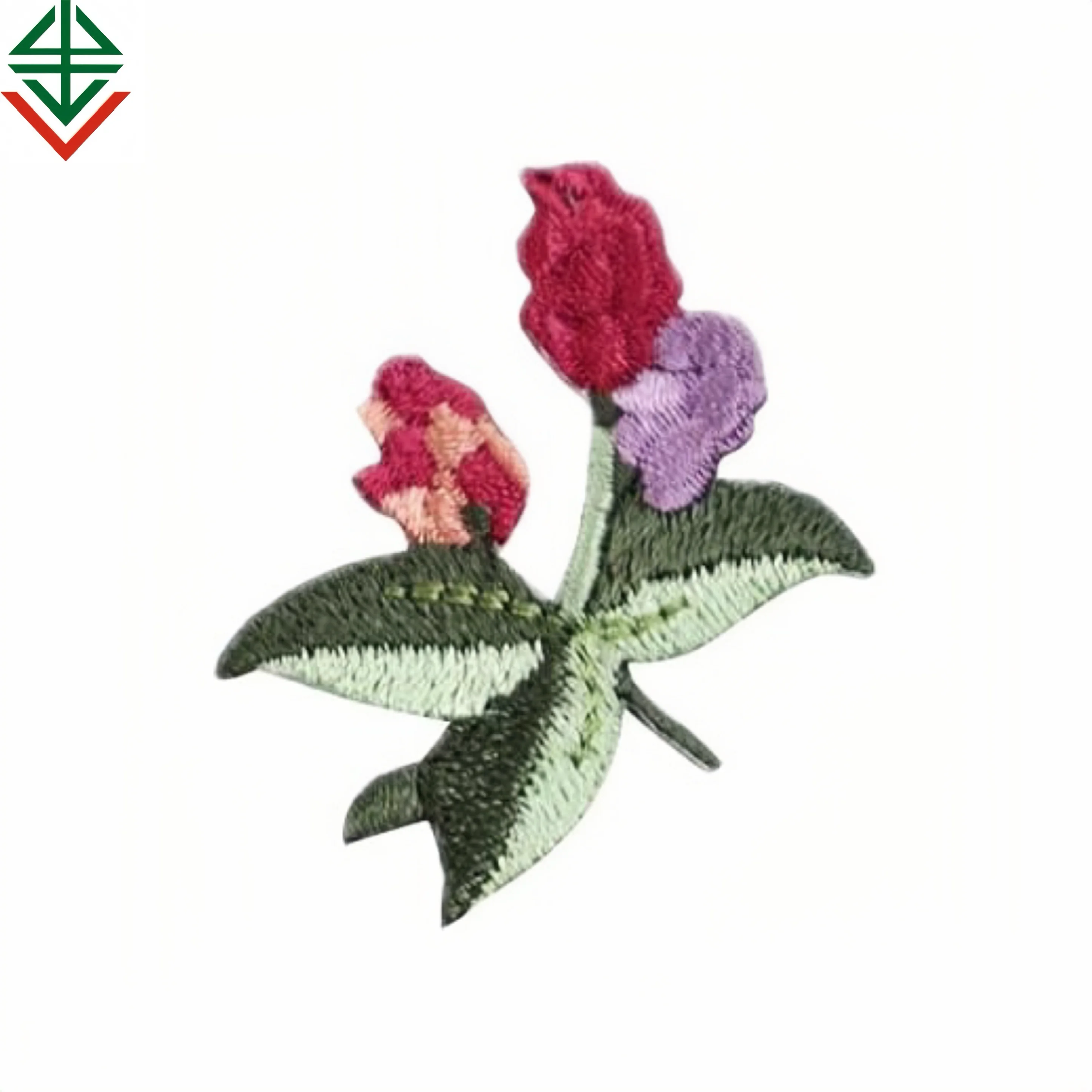 3d Puff rose Flower Bouquet Decoration Embroidery Patch Iron on Custom Logo Patches Embroidery