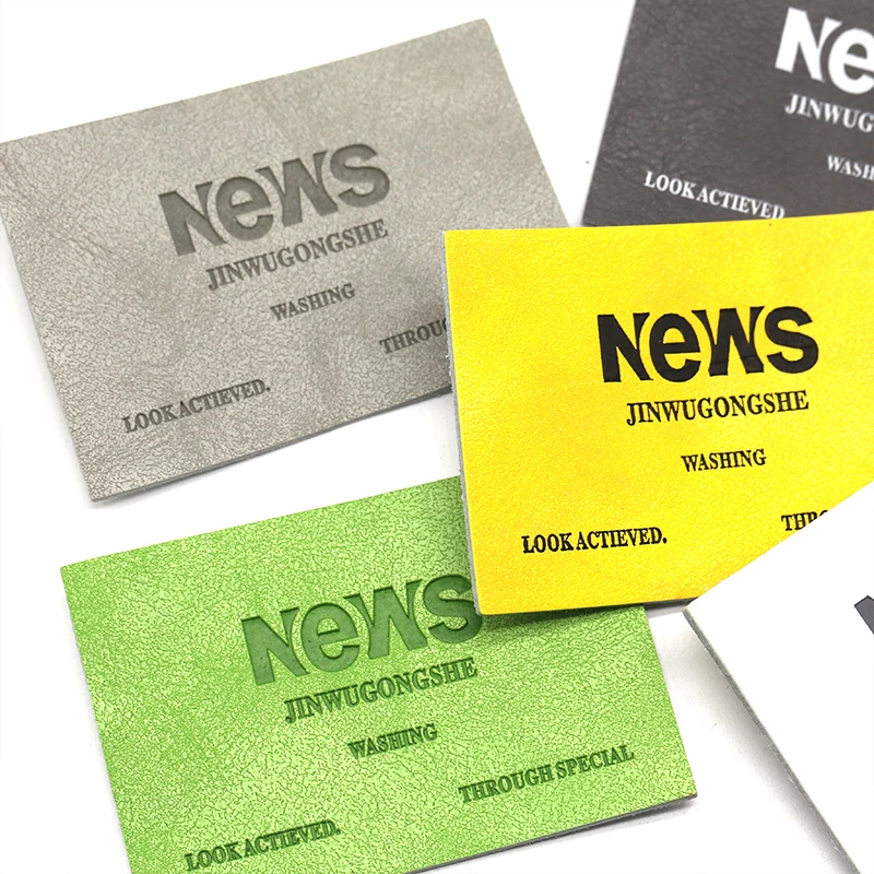 20 Years Custom LOGO Hat PU Patch Soft Debossed Stamp Foldable Leather Label For Clothing Handbags Jeans Garment