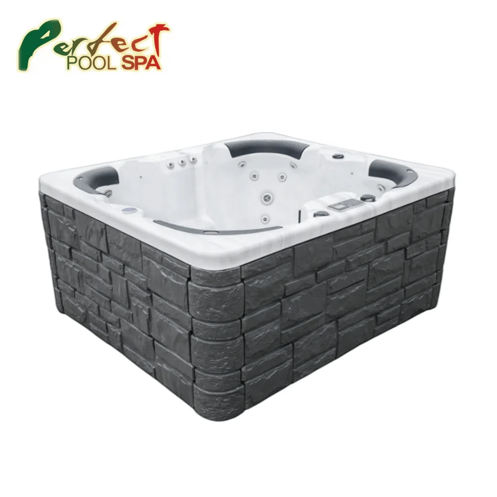 4 person spa with strong massage power good price and LED fountains