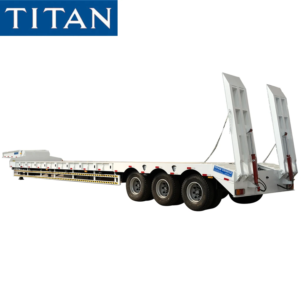 3 Axle 40 75 Ton Tri Double Drop Deck Lowbed Loader Semi Trailer Low-Loader for Sale