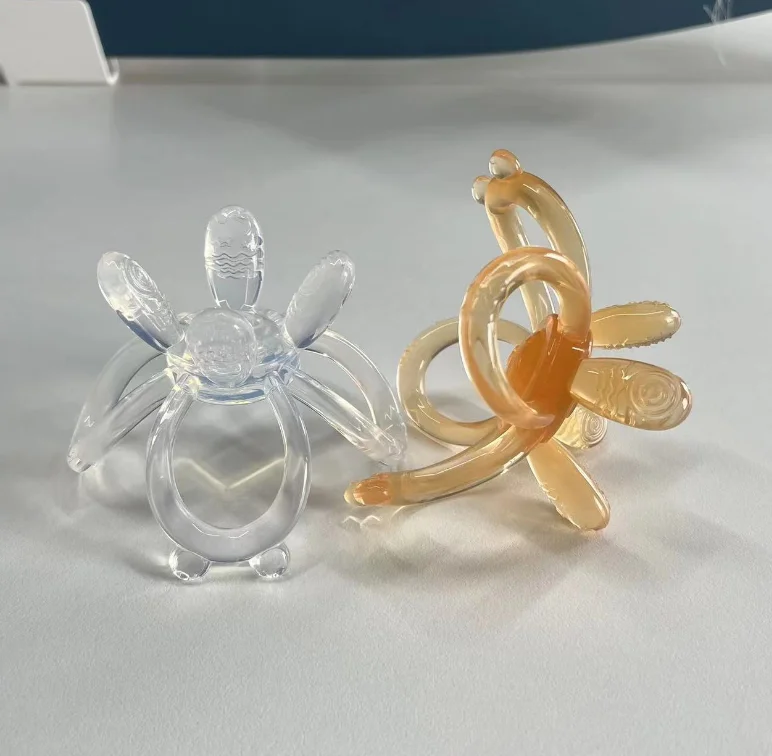 YDS BPA free Silicone new Baby teething toys Sensory push Ball Teethers toy for infants with travel case