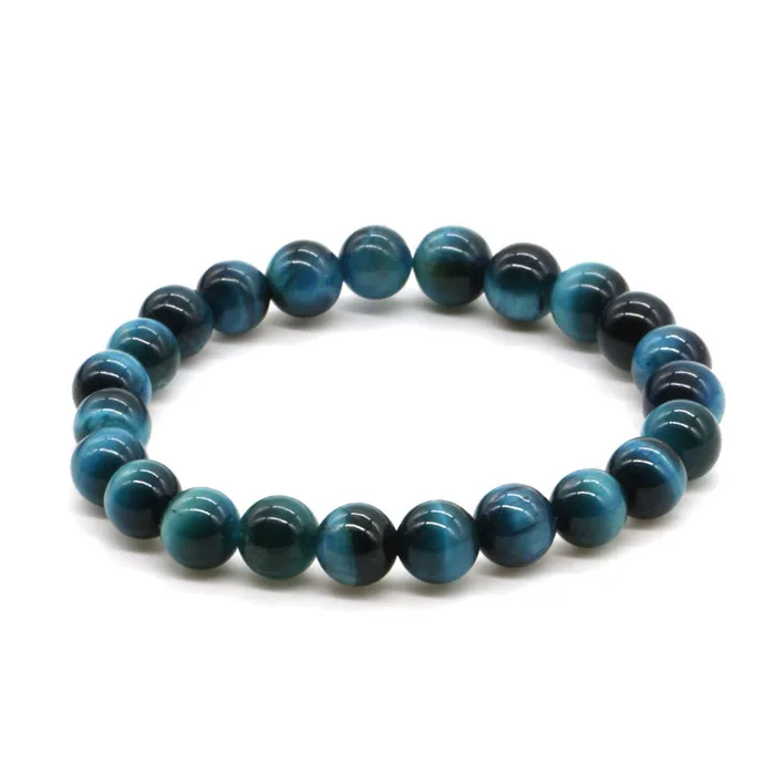Wholesale 8mm Tiger Eye Stone Beaded Bracelet for Yoga Healing Balance Bracelets Stretch Rope Bangles Men Women
