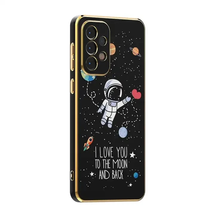 wholesale Phone Case For Tecno spark 7 spark 6 air back Cover Plating astronaut customize design Silicone  for Oppo for infinx