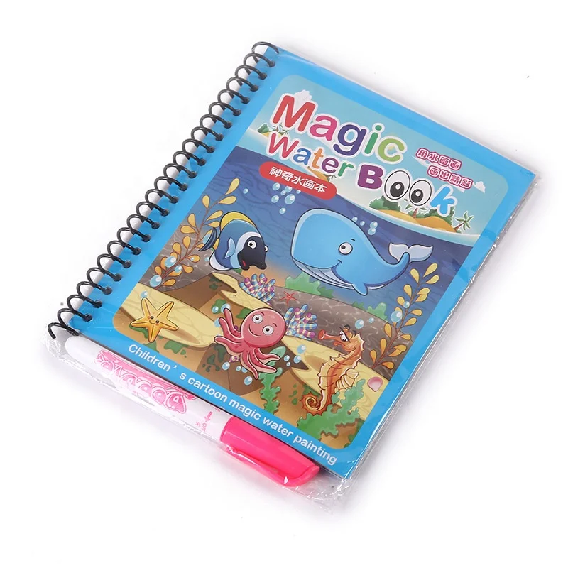 Hot sale funny Educational gift magic water coloring book water book for writing and drawing with one pen magic water book