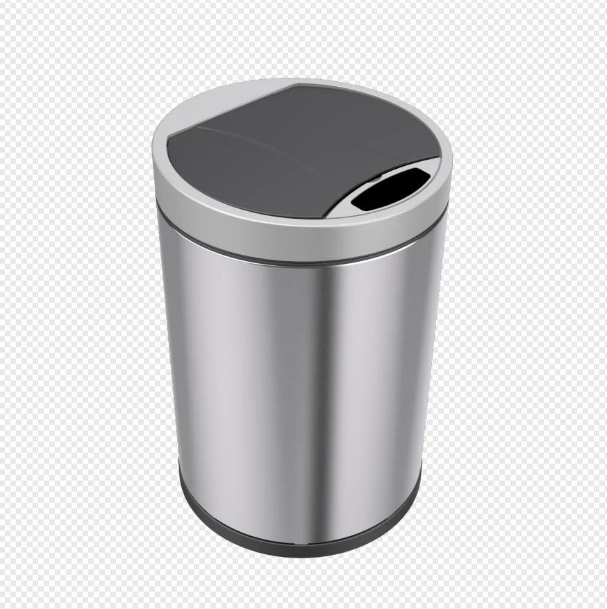 Simple Human Semi-Round 6/9/12L Touchless  Motion Sensor Kitchen Garbage Bin  Sensor stainless steel trash can