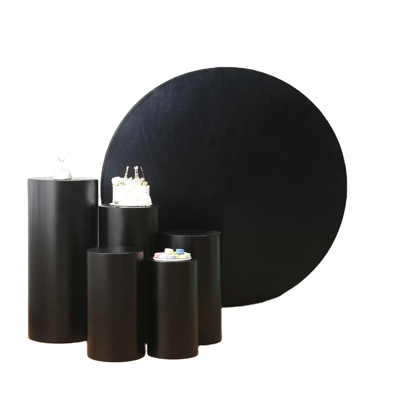 metallic spandex Round Circle Backdrop Cover Wedding Baby Shower Birthday Party Decor Custom  Photo Background Purple White