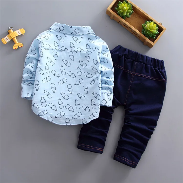Children Boutique Clothes Set Toddler Boys Clothing Long Sleeve Shirt and Jeans Kids Sets