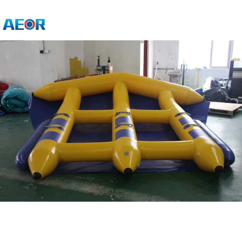 Inflatable water floating flying fish banana boat commercial inflatable water banana boat for sale