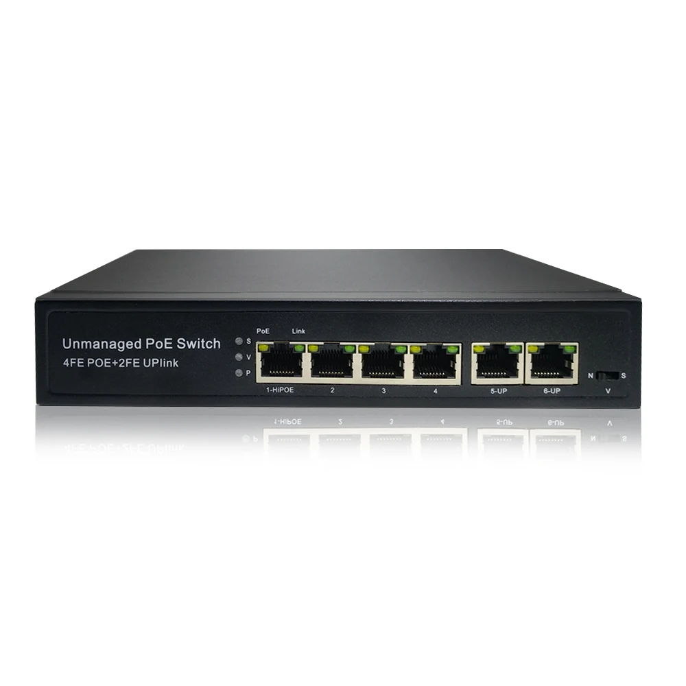 New 10/100Mbps 2 sfp ethernet bord poe switch  4 port