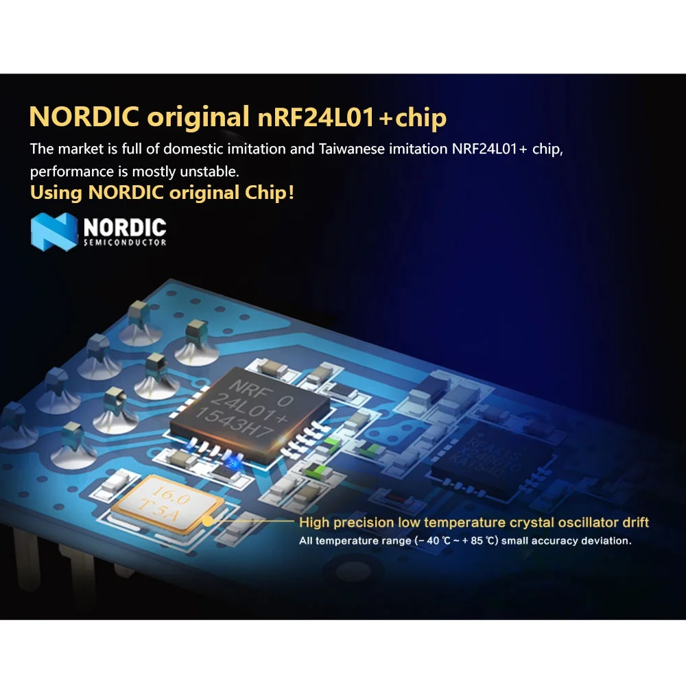 2.4GHz 100mW AS01-ML01DP3 Industrial Wireless Data Transceiver Module SPI Port SMA Connector nRF24L01P PA LNA