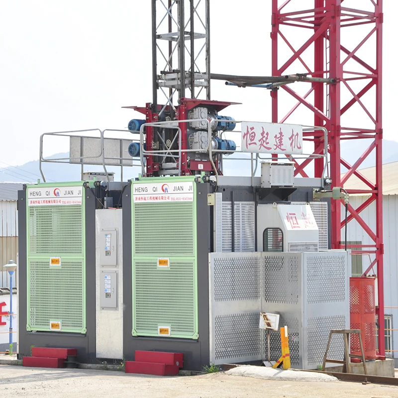 HengQi Good Quality Building Single And Double Cages Building Material Hoist Lift