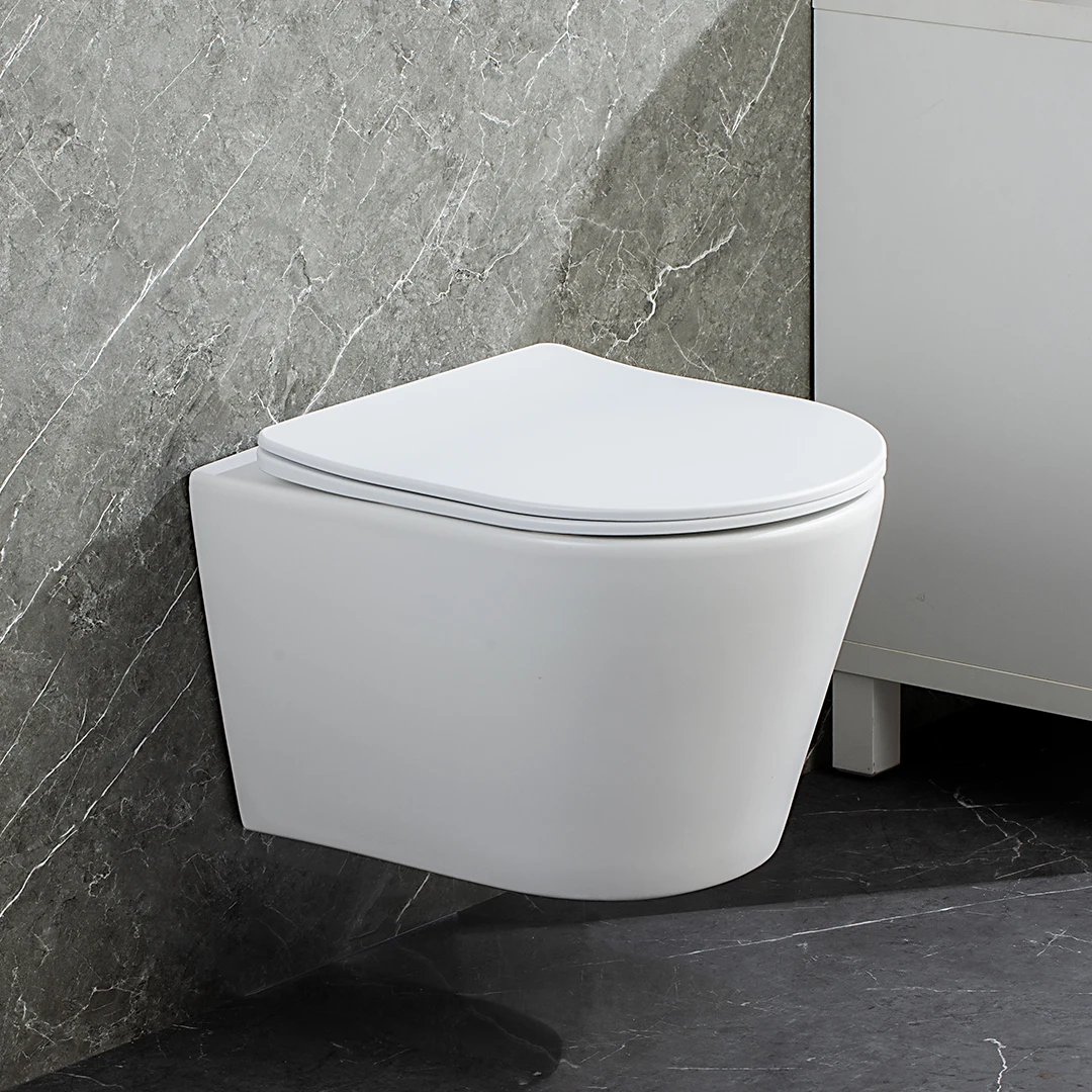 sanitary ware wall-hung toilet with concealed tank  Bathroom Rimless Suspended Black Ceramic Toilet Price