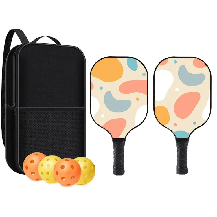 Pickleball Paddles Set Of 2 Fiberglass Sports Pickleball Paddle And Ball Set