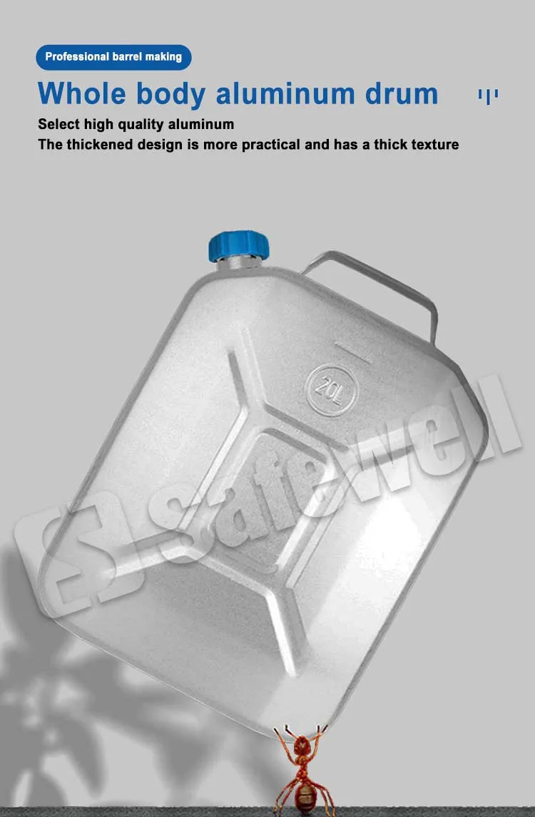10L Aluminum Metal Jerry Can Portable Fuel Diesel Petrol Container Water Tank Storage
