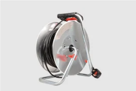 electric steel 4 ways metal cable reel rollers trailers winding drum 50m stand  jacks for copper wire