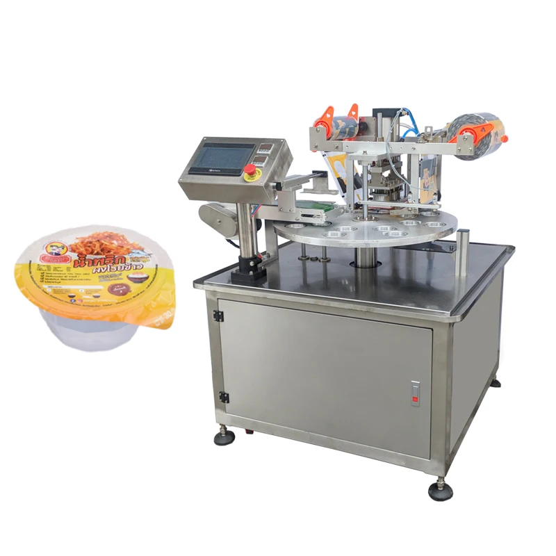 High Speed Automatic Rotary Plastic Cup Dixie Cup Sealing Machine for Jelly Peanut Butter Yogurt Sauce with Best Quality