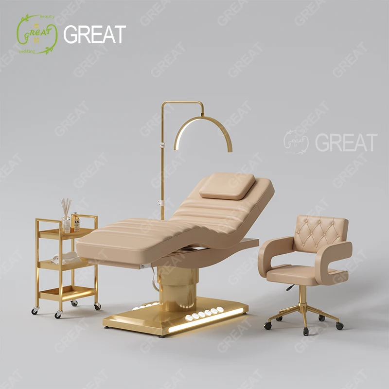 Профессиональный салон красоты мебель Массажная Косметическая кровать роскошная современная лечебная для ухода за лицом с контролем ног