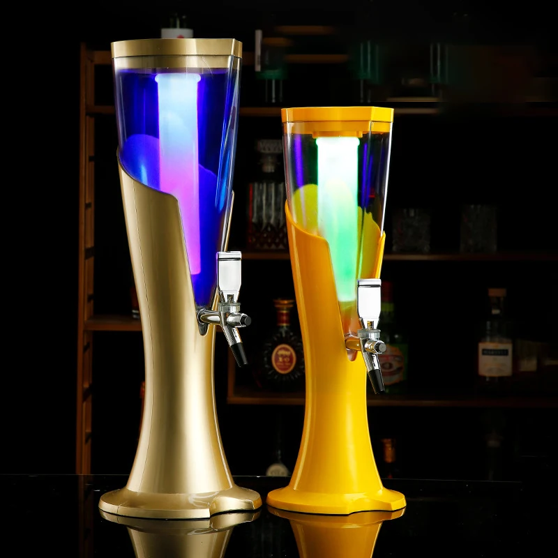 Custom 1.5L 2L 3L Portable Juice Beverage Drink Tower Tap Keg Automatic Electric Beer Dispenser with Led Light