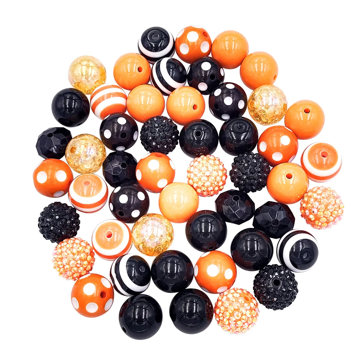 20mm Chunky Bubblegum Beads Jumbo Plastic Beads  Colorful Rhinestone Pearl Beads for Pen Bag Chain Jewelry Making