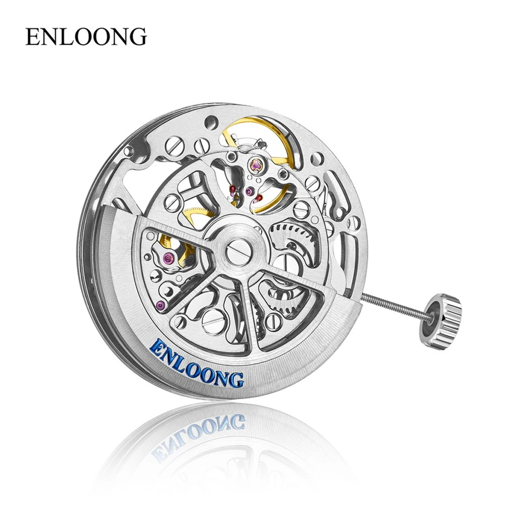 ENLOONG Skeleton Luxury Mechanical Movement OEM Custom Rotor 72 Hours Self Winding Automatic Watch Movement