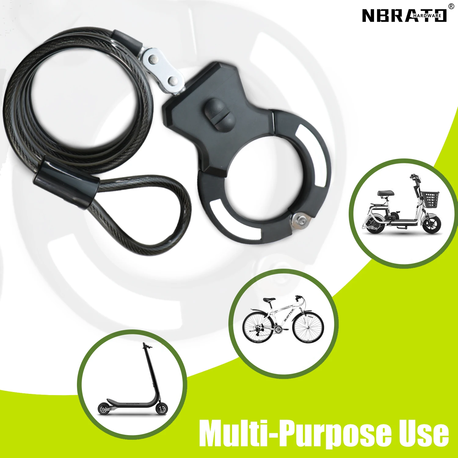 Heavy Duty motorcycle Bike scooter cuff Lock Bicycle Chain Lock Scooter Accessories part grip loop Electric Pedicab lock