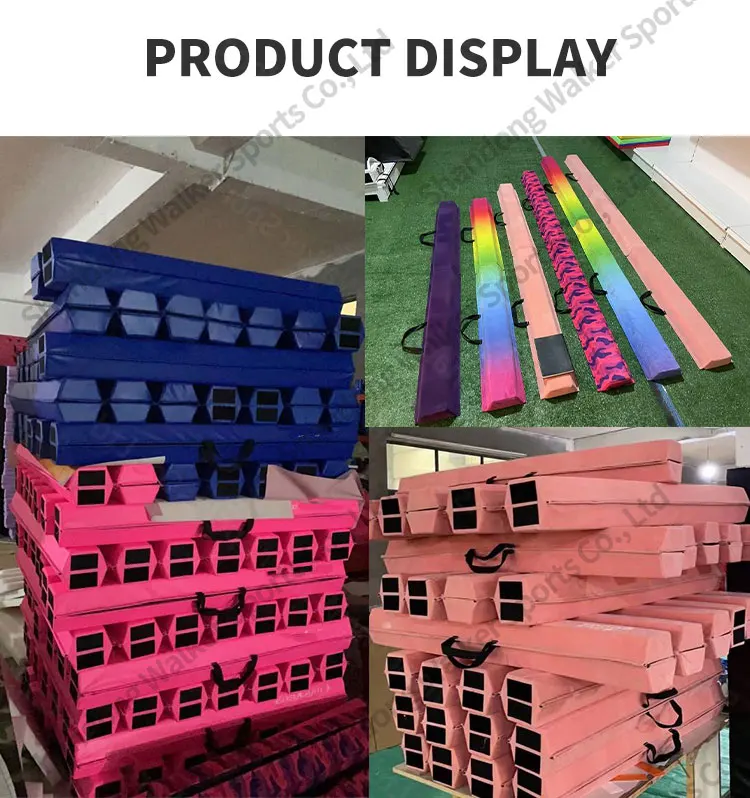 2.4m (8ft) portable gymnastics beam equipment blue pvc folding balance beam for training