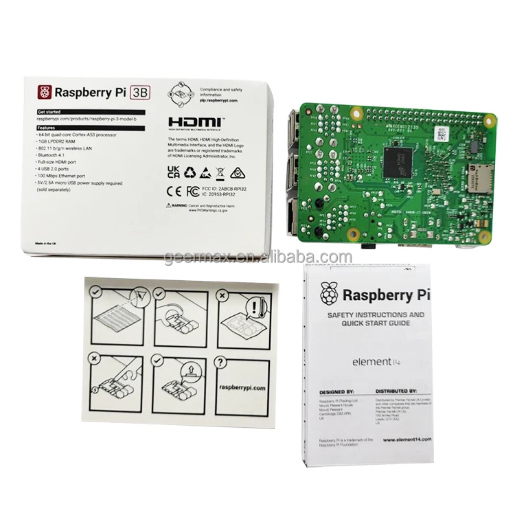 Raspberry Pi3 Model B 1G LPDDR2 BCM2837 Mini PC Computer 3 B Quad-Core Development Board Electronic Modules Raspberry Pi 3B