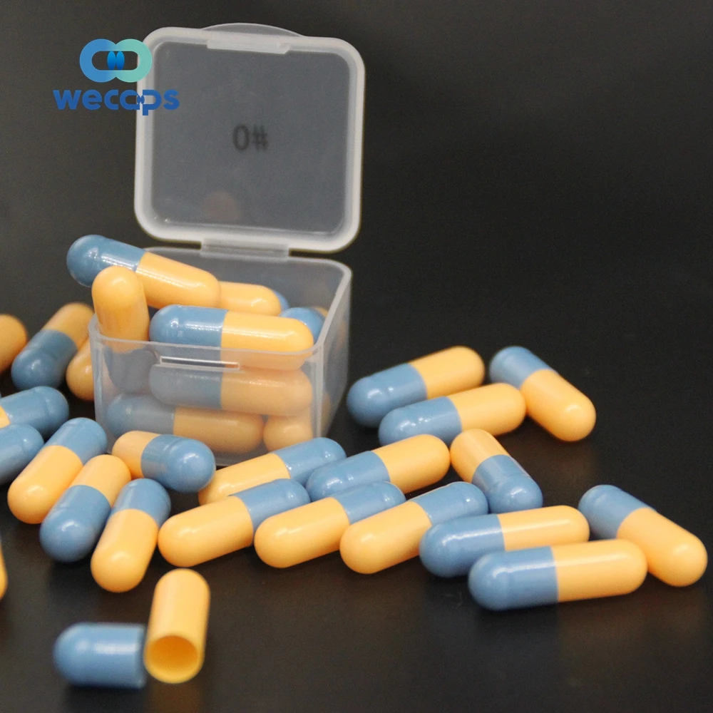 Wecaps Wholesale Bulk Empty Hard Gelatin Capsule Shell Colored Gelatin Capsules Size 0 Hard Empty Capsule Shell