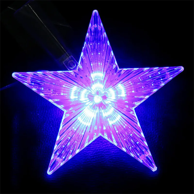 LED lights for  five-pointed star Christmas Tree Top Lamp Star Dynamic Color Changing Effect Fairy Pentagram
