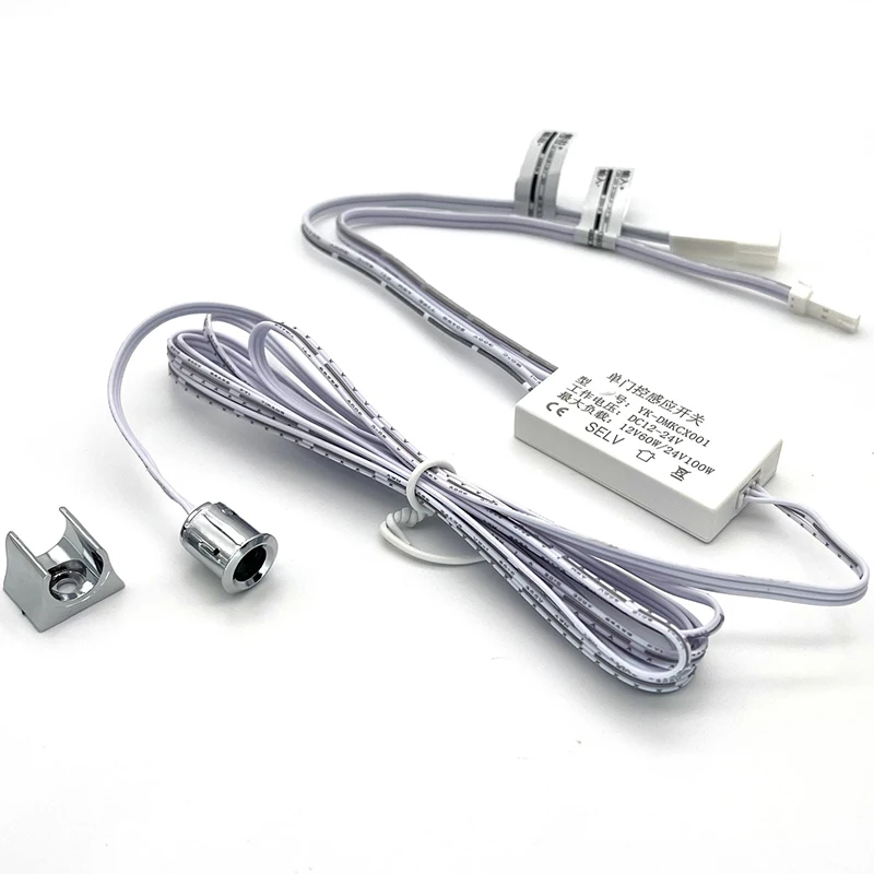 Smart Sensor Switch 12V 24VDC White Silver Door Human Motion Touch Light On Off Automatically For Cabinet Wardrobe Display Shelf