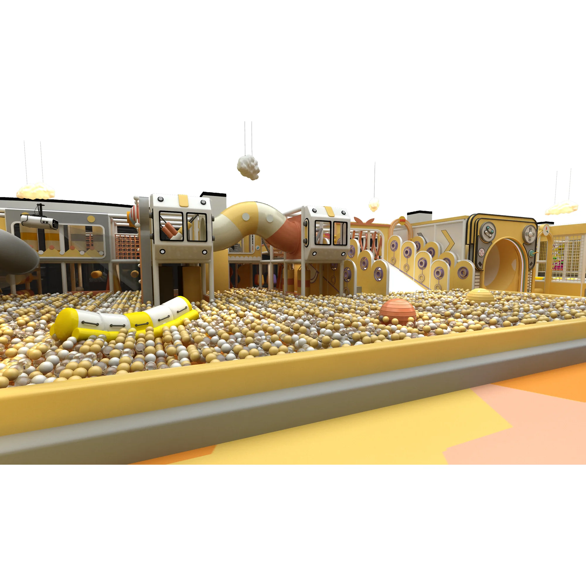 Bettaplay Yellow 650 SQM Indoor Big Soft Playground With Children Indoor Ball Pool For Sale