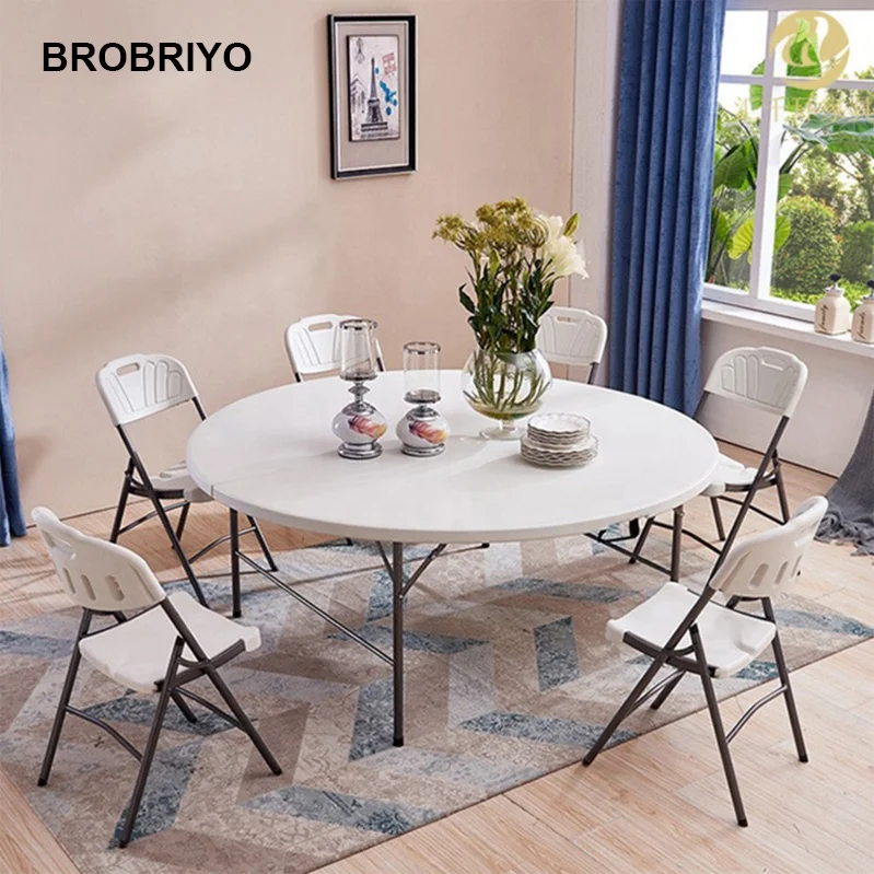 Wholesale Easy Carry Restaurant Wedding 10 Seater Folding Table Plastic Folding Dining Table