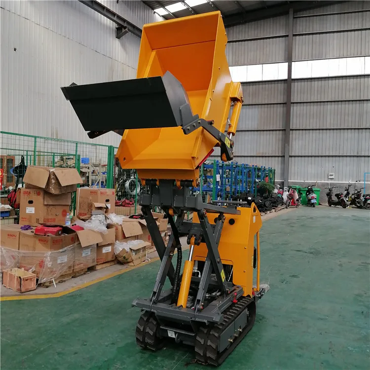 Load Capacity Gasoline Engine Powered Rubber Track Mini Cart Transporter Crawler Mini Dumper