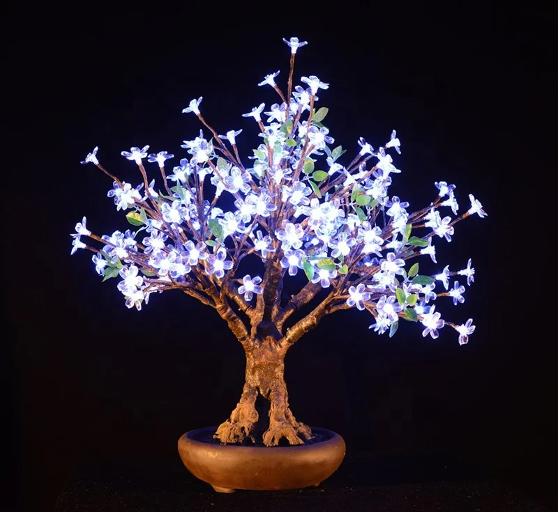 Home hotel room decoration table top led blossom bonsai tree
