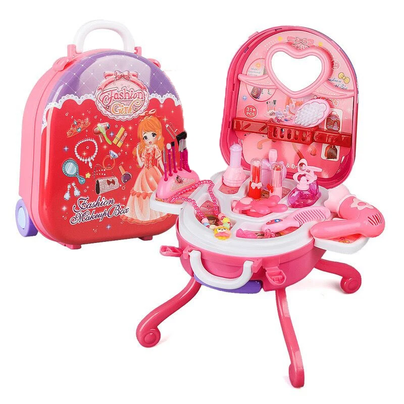 Newest Hot Selling Children Pretend Play Beauty Dressing Dress-up Cosmetics Kit Girl Makeup,Kids Makeup,Make Up Table For Kids