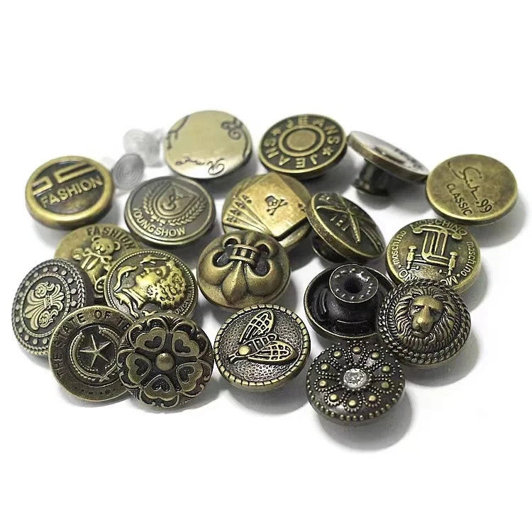 Custom Made Engraving 17mm 18mm Garment Custom Logo Jacket Pant Metal Jean Button