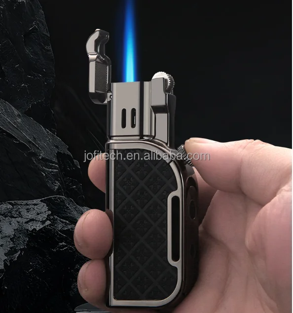 Unique Design with Customize Logo Refillable Windproof Jet Flame and Soft Flame Torch Cigar Lighter with Cigar Punch