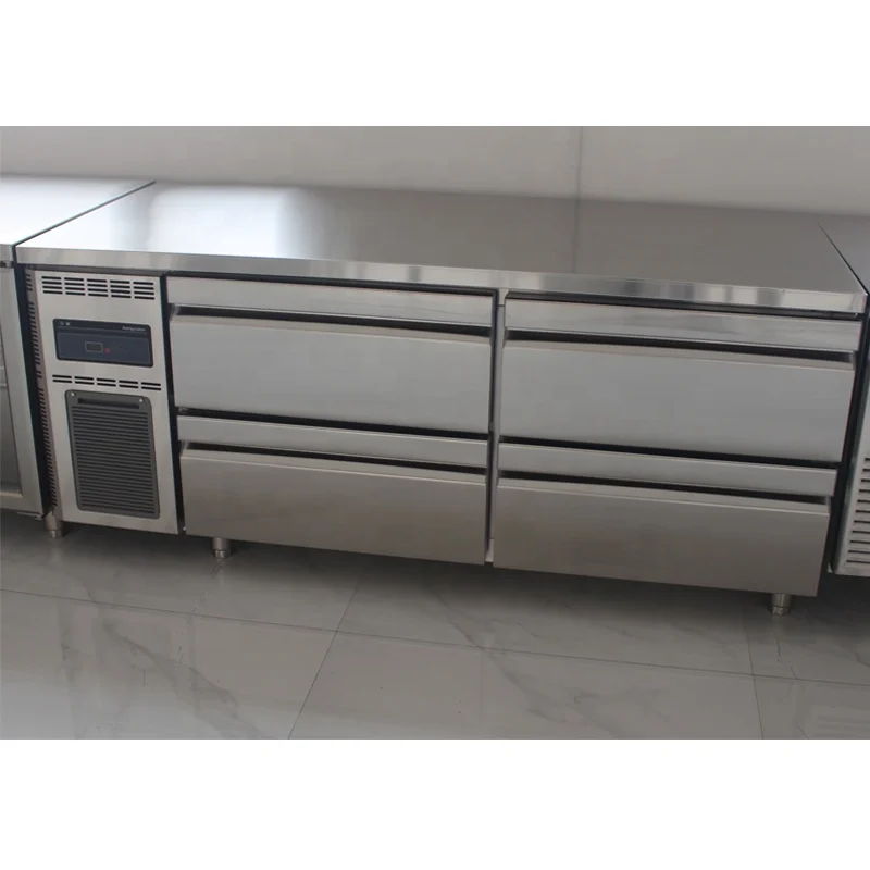 Commercial Stainless Steel Salad Under Counter refrigerated pizza prep table refrigerator