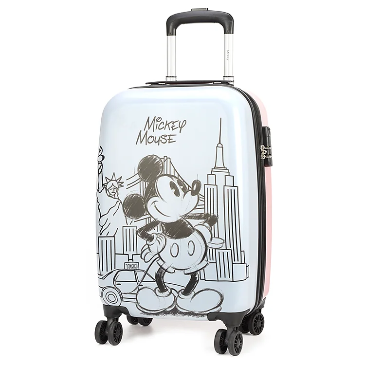 Customize Colourful Cartoon Mickey Childrens Travel Trolley Baby Carryon Suitcase Kids Hard Case Luggage