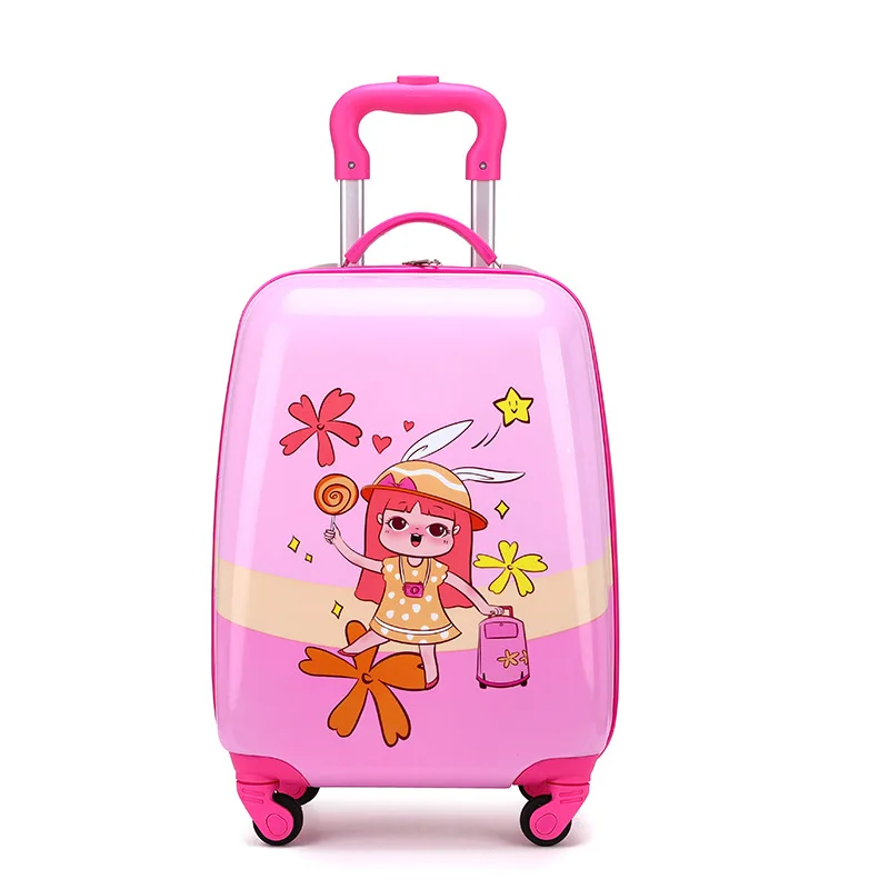 Cheap Cartoon Travel Trolley Bags 4 Wheel Luggage Suitcase ABS Luggage Sets 16 Inch with Combination Lock