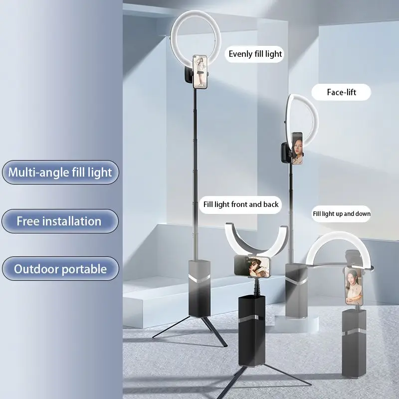 Selfie tripod with light folding ring pink mini phone 26cm only stand professional live stream led fill lamp ring light